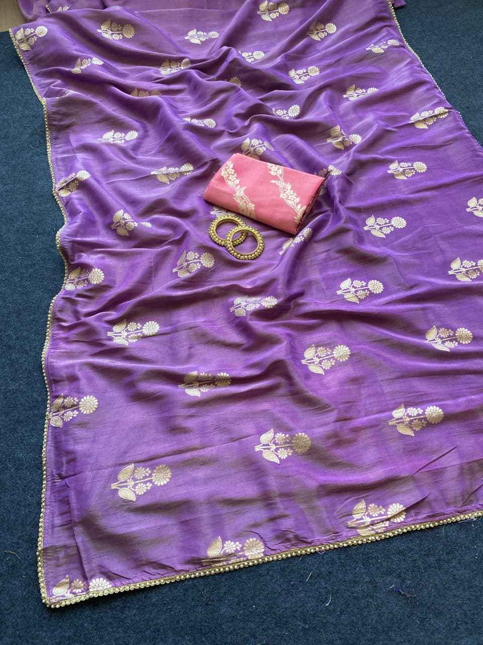 PURE VISCOSE DOLA SILK ZARI WEAVING SAREE AT WHOLESALE PRICE