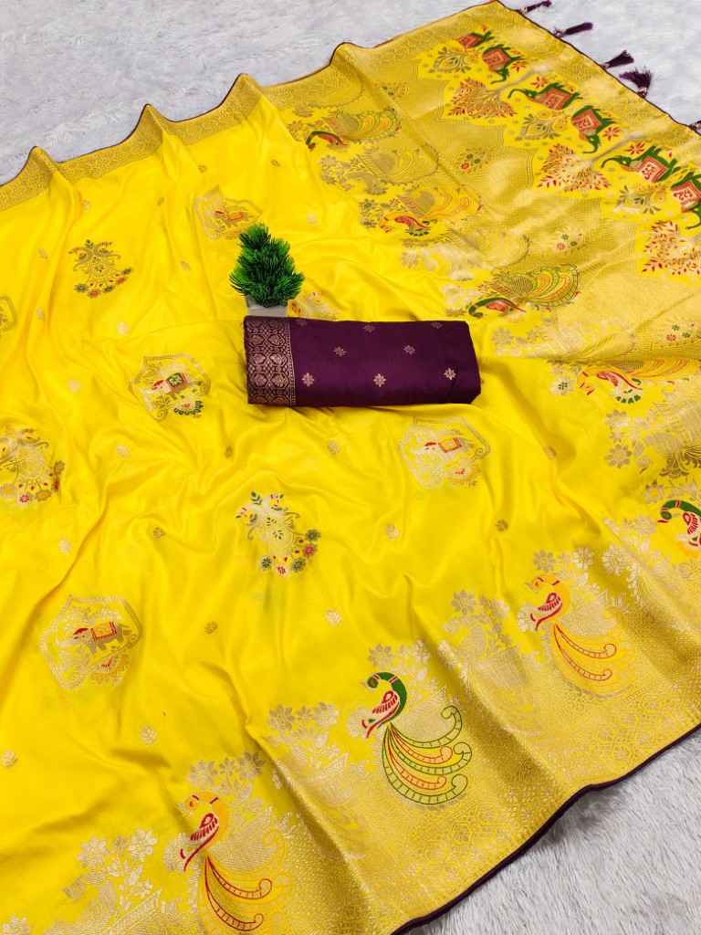 PURE VISCOSE DOLLA SILK HEAVY MEENAKARI WEAVING SAREE AT WHOLESALE PRICE