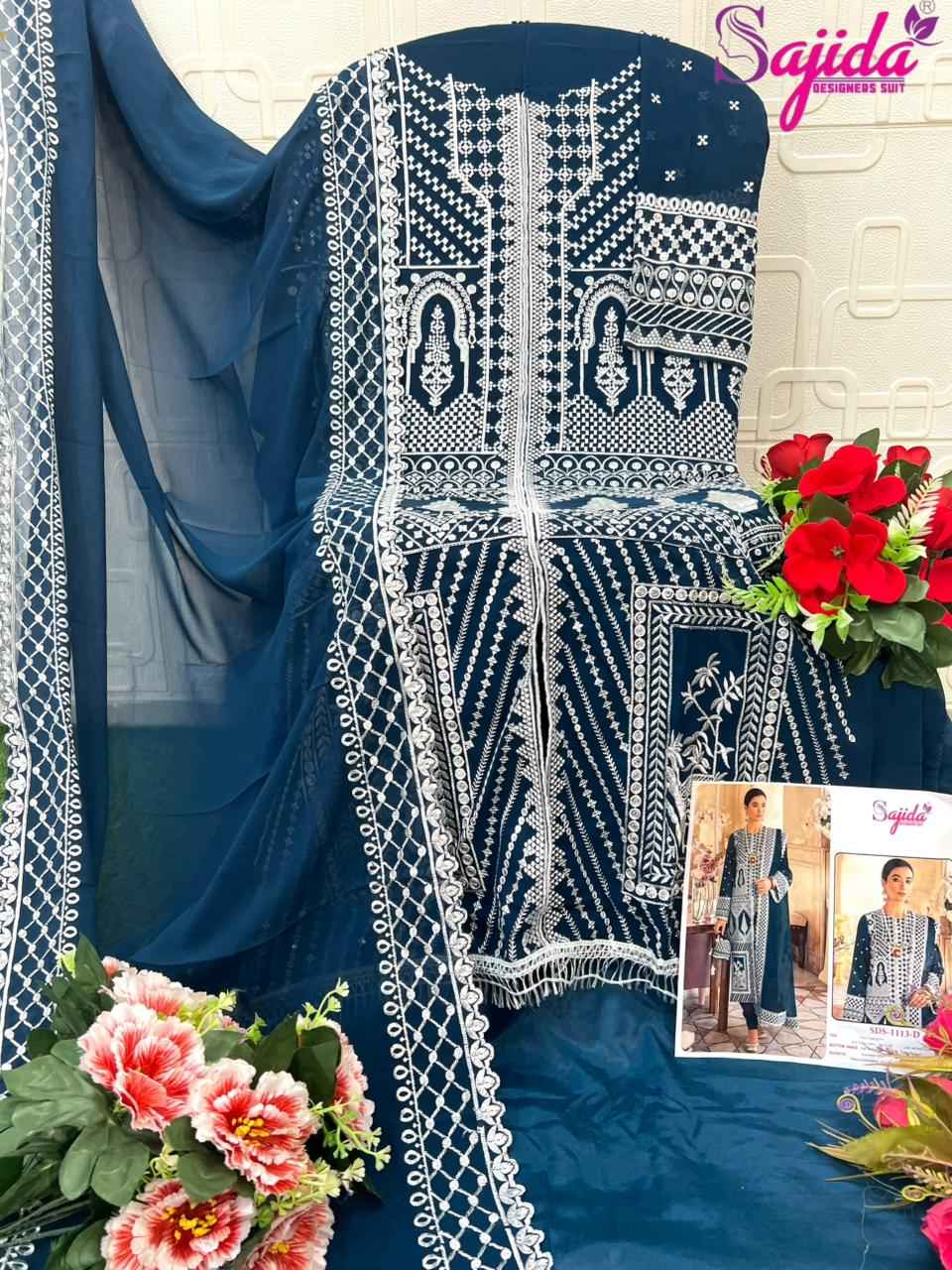 SAJIDA AFRANA GEORGETTE WITH HEAVY EMBROIDERED DRESS MATERIAL AT WHOLESALE PRICE