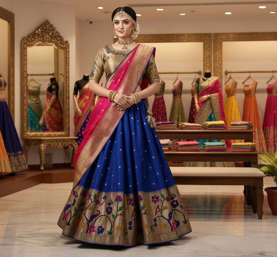 SOFT BANARASI PAITHANI SILK WEAVING LEHENGA CHOLI AT WHOLESALE PRICE