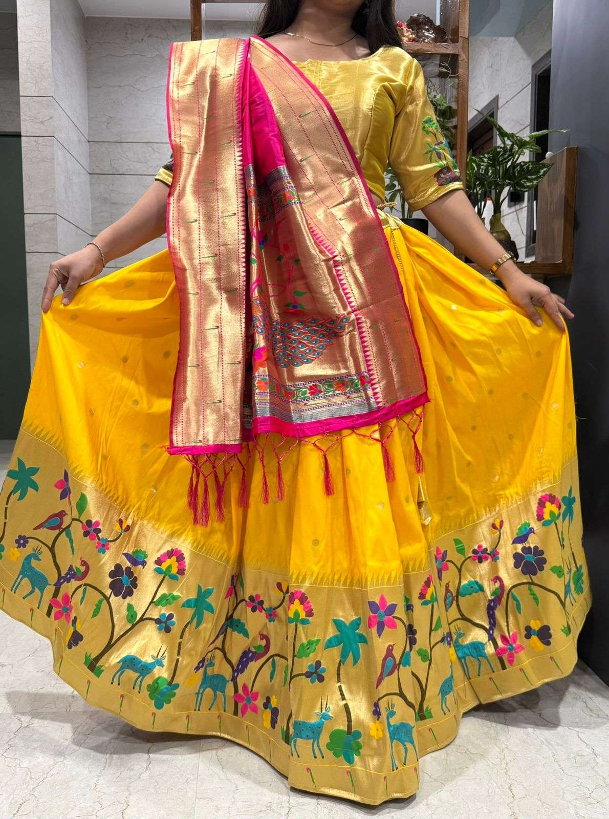 SOFT BANARASI PAITHANI SILK WEAVING LEHENGA CHOLI AT WHOLESALE PRICE