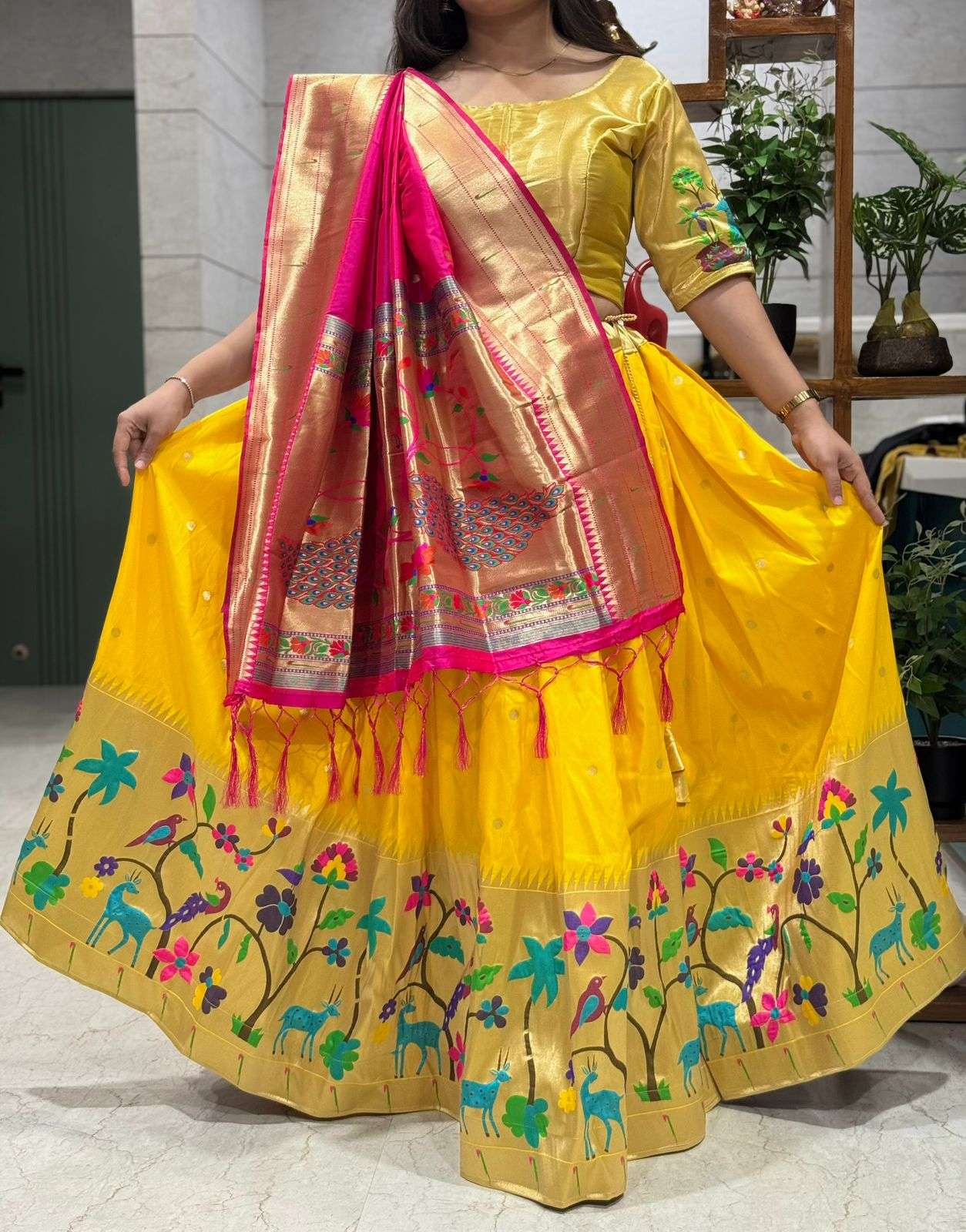 SOFT BANARASI PAITHANI SILK WEAVING LEHENGA CHOLI AT WHOLESALE PRICE