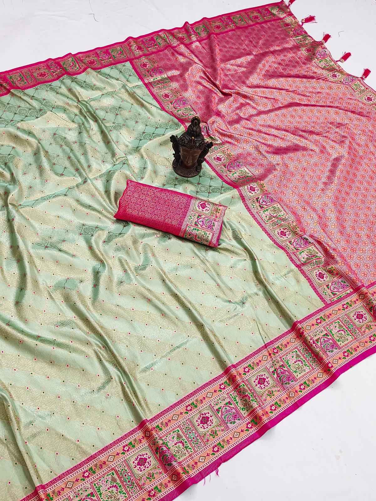 SOFT KANJIVARAM TISSUR SILK ZARI WEAVING SAREE AT WHOLESALE PRICE