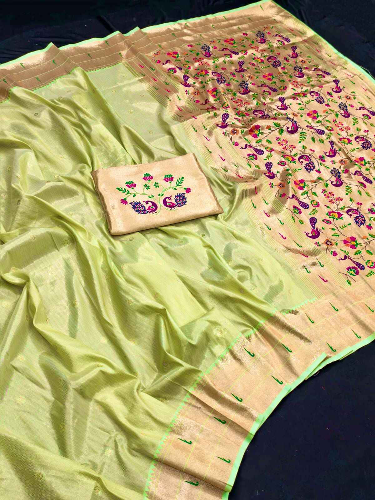 SOFT ORGANZA TISSUE PAITHANI SILK PRIMIUM SAREE AT WHOLESALE PRICE