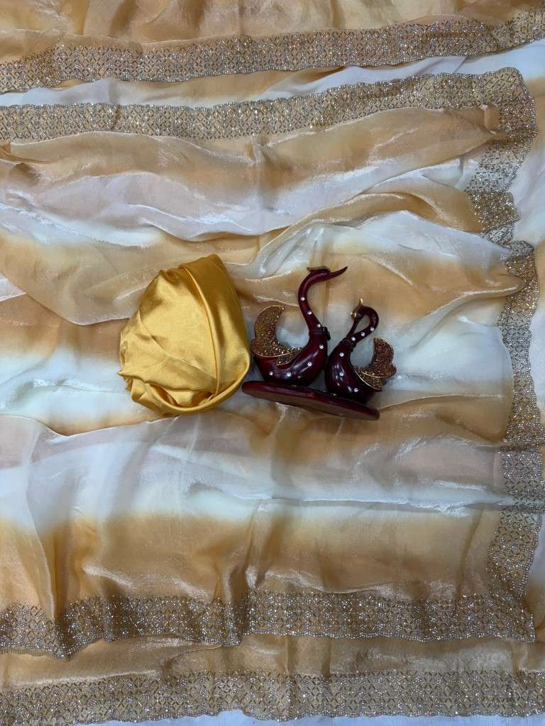 SOFT SPACE SILK ORIGINAL JARKHAN DIAMOND WORK SAREE AT WHOLESALE PRICE 