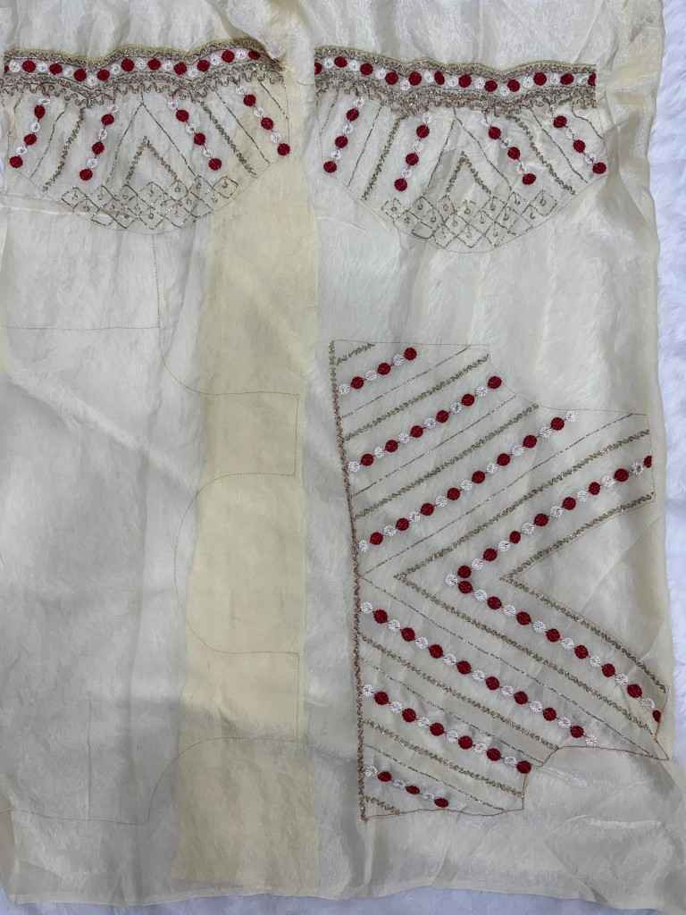 SOFT SPACE SILK BEADS SEQUANCE EMBROIDERY WORK SAREE