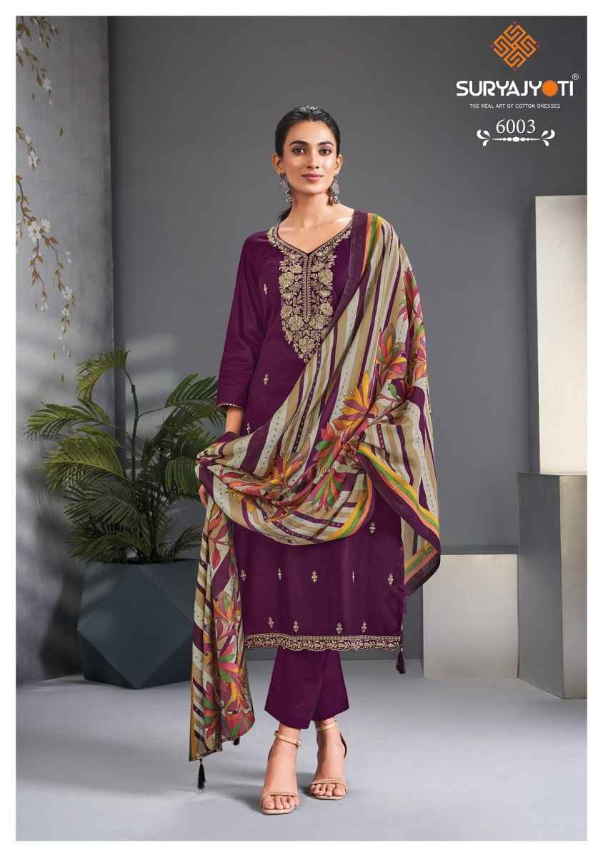 SURYAJYOTI PASHAN VOL-6 JAAM SATIN DRESS MATERIAL AT WHOLESALE PRICE