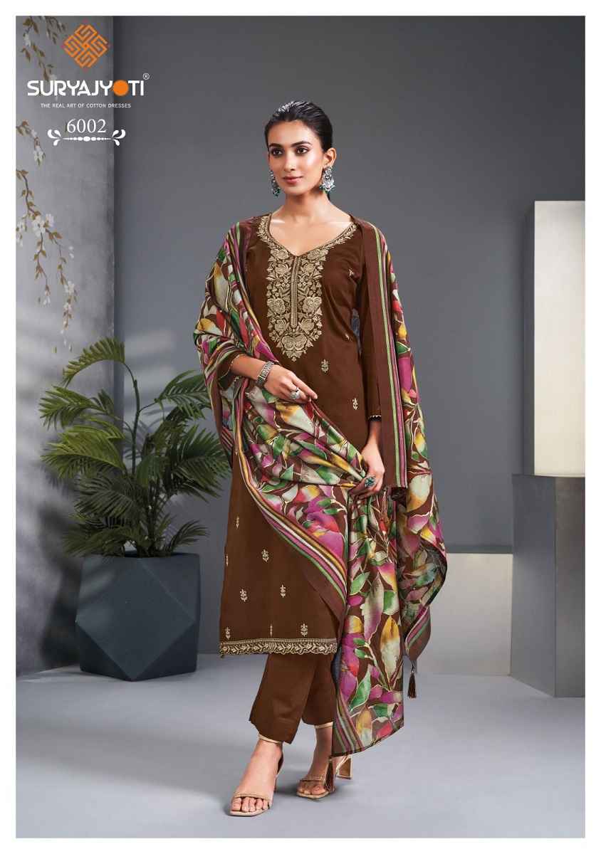 SURYAJYOTI PASHAN VOL-6 JAAM SATIN DRESS MATERIAL AT WHOLESALE PRICE