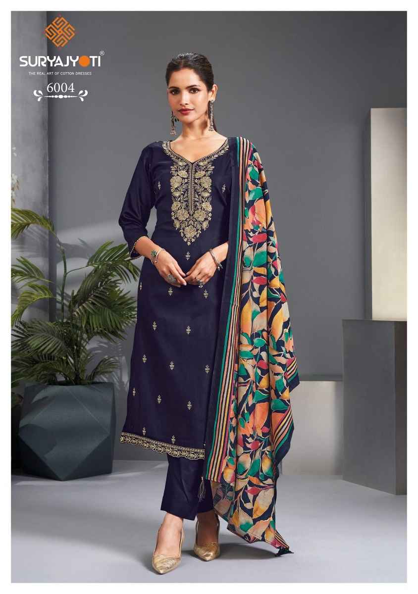 SURYAJYOTI PASHAN VOL-6 JAAM SATIN DRESS MATERIAL AT WHOLESALE PRICE