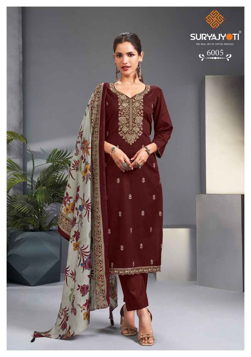 SURYAJYOTI PASHAN VOL-6 JAAM SATIN DRESS MATERIAL AT WHOLESALE PRICE