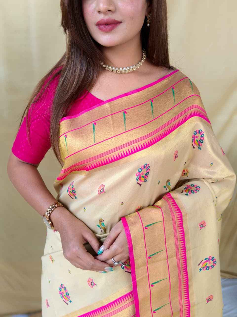  TISSUE SILK RICH PAITHANI WEAVING SAREE AT WHOLESALE PRICE