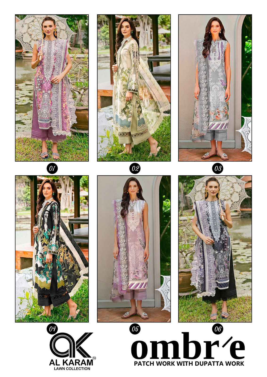 AL KARAM OMBR’E PURE LAWN COTTON DRESS MATERIAL AT WHOLESALE PRICE
