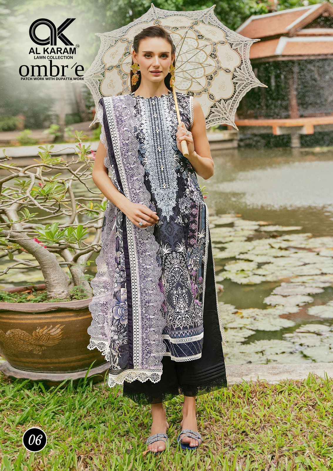 AL KARAM OMBR’E PURE LAWN COTTON DRESS MATERIAL AT WHOLESALE PRICE