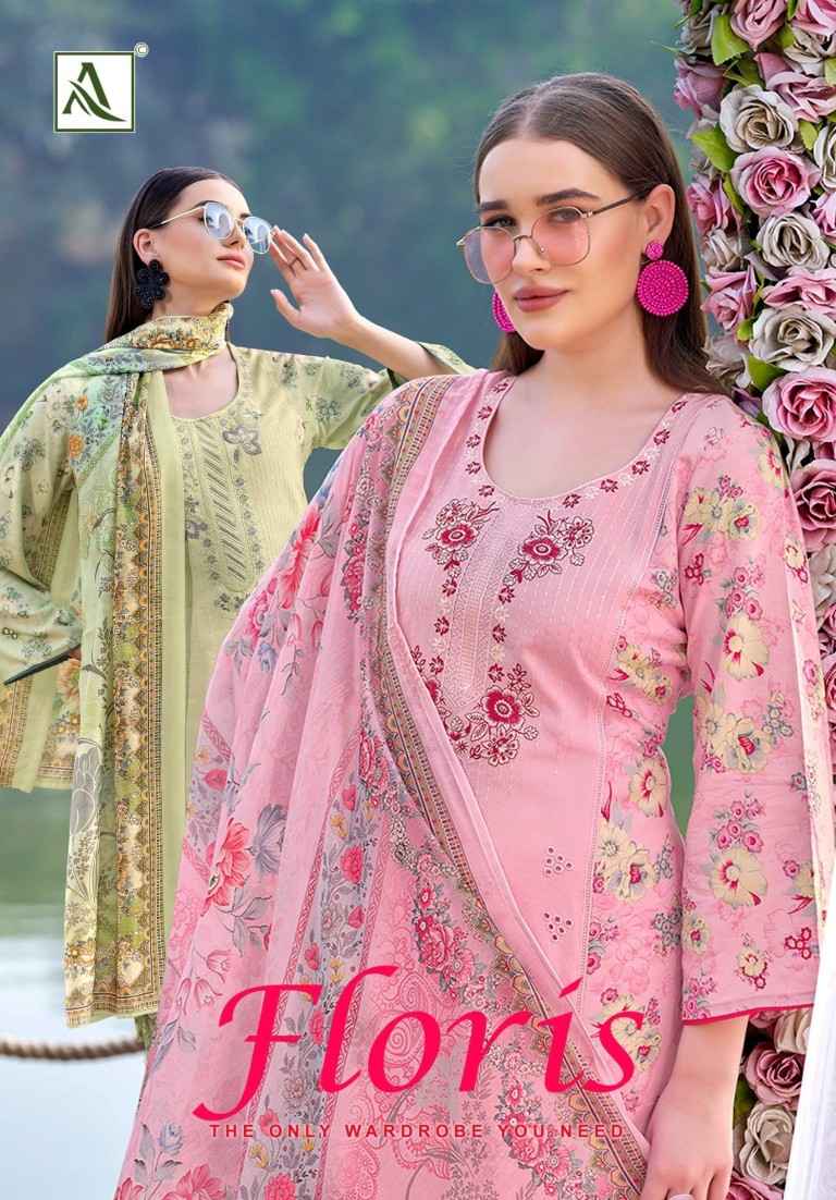 ALOK FLORIS PURE VISCOSE REYON EMBROIDERY WORK DRESS MATERIAL AT WHOLESALE PRICE 