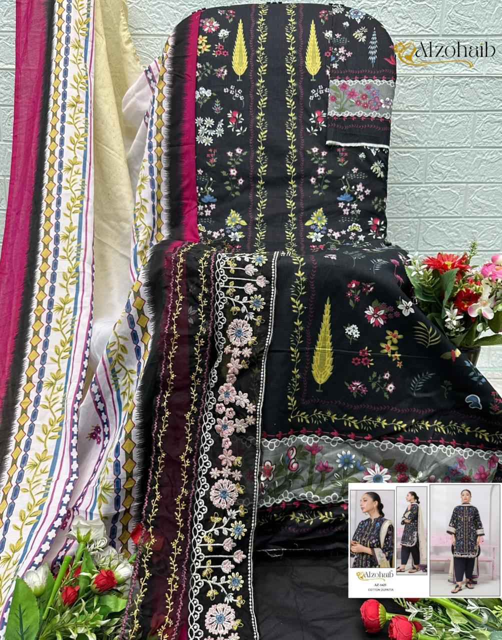 ALZOHAIB AZIZA VOL-2 PURE COTTON PATCH WORK DRESS MATERIAL