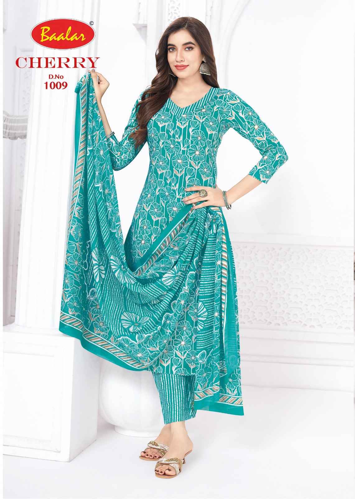 BAALAR CHERRY VOL-01 HEAVY LAWN COTTON PRINTED DRESS MATERIAL AT WHOLESALE PRICE