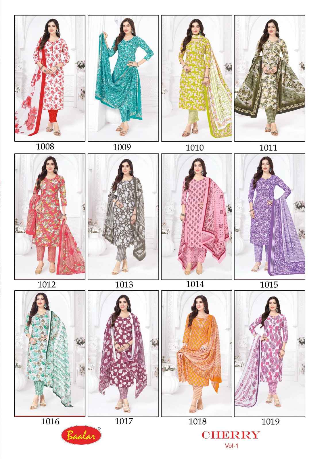 BAALAR CHERRY VOL-01 HEAVY LAWN COTTON PRINTED DRESS MATERIAL AT WHOLESALE PRICE