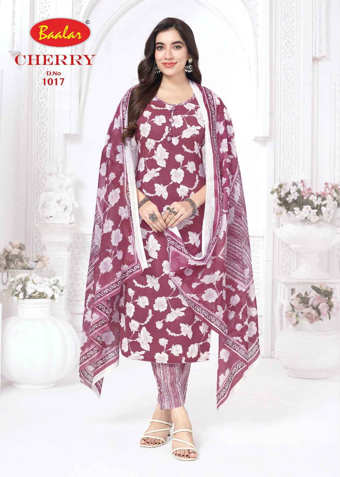BAALAR CHERRY VOL-01 HEAVY LAWN COTTON PRINTED DRESS MATERIAL AT WHOLESALE PRICE