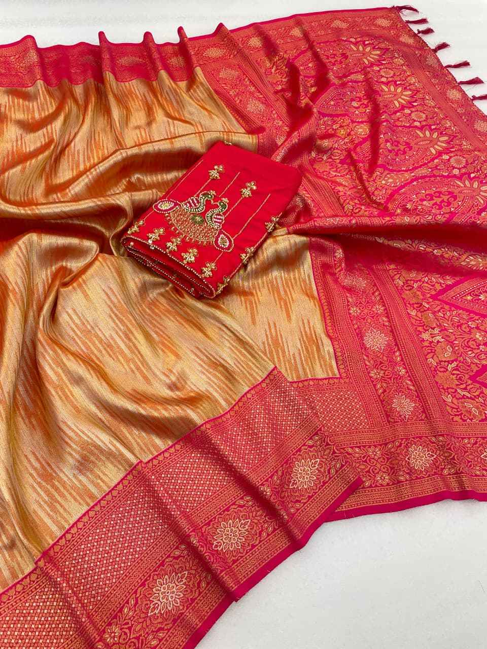 PREMIUM BANARASI TISSUE SILK RICH ZARI WOVEN SAREE AT WHOLESALE PRICE  