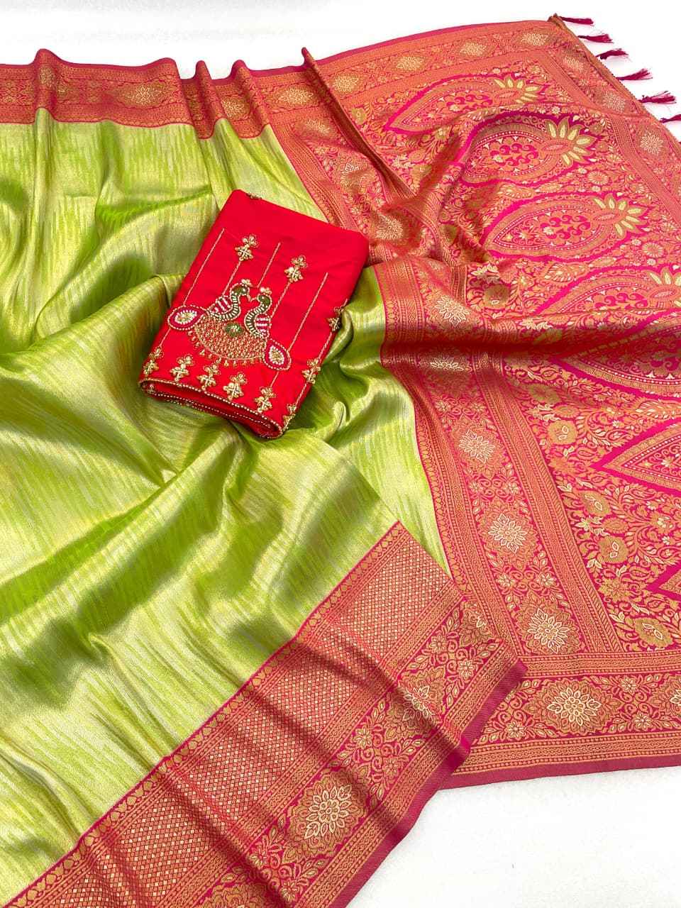 PREMIUM BANARASI TISSUE SILK RICH ZARI WOVEN SAREE AT WHOLESALE PRICE  