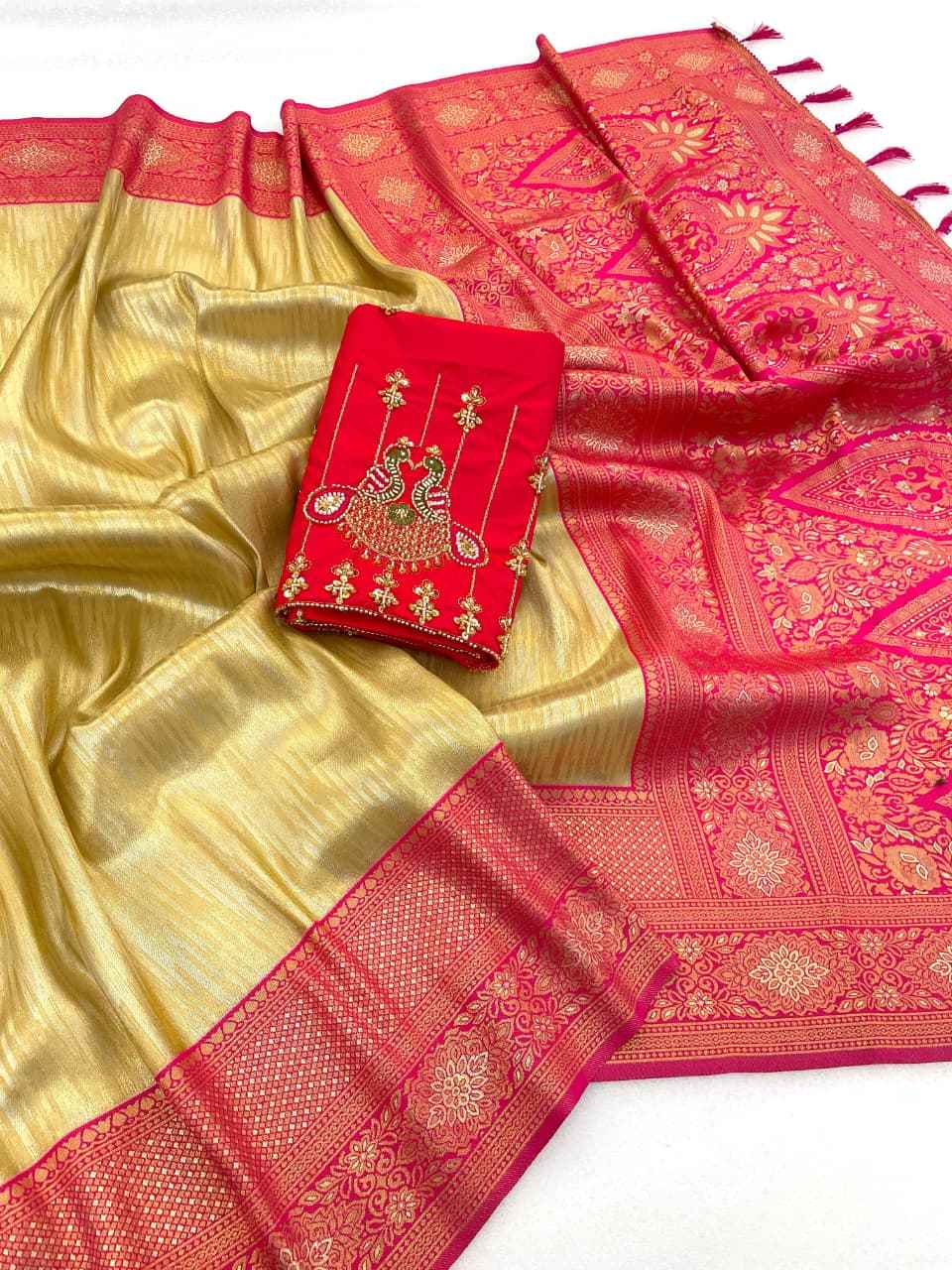 PREMIUM BANARASI TISSUE SILK RICH ZARI WOVEN SAREE AT WHOLESALE PRICE  