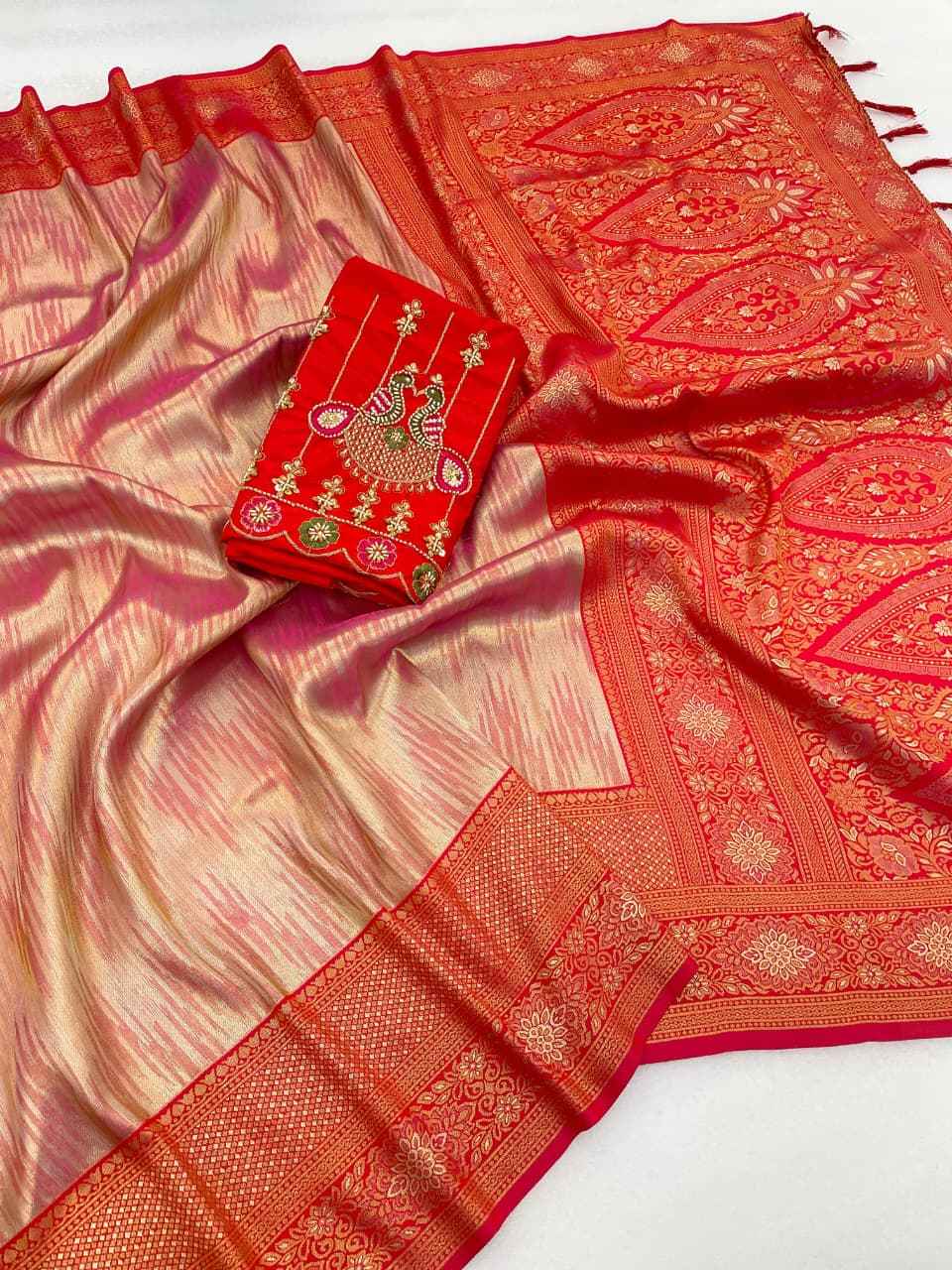 PREMIUM BANARASI TISSUE SILK RICH ZARI WOVEN SAREE AT WHOLESALE PRICE  