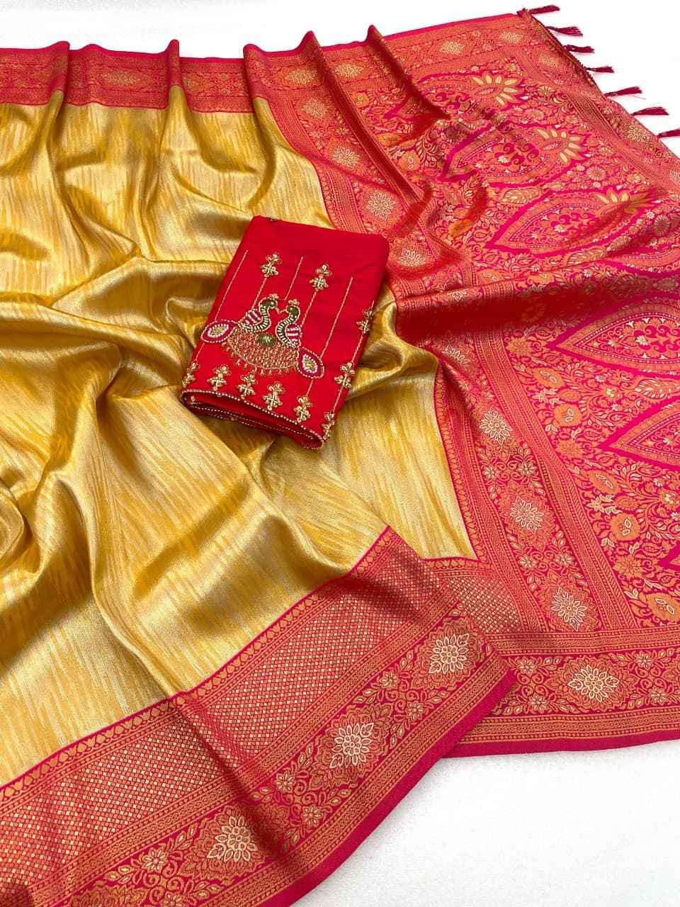 PREMIUM BANARASI TISSUE SILK RICH ZARI WOVEN SAREE AT WHOLESALE PRICE  