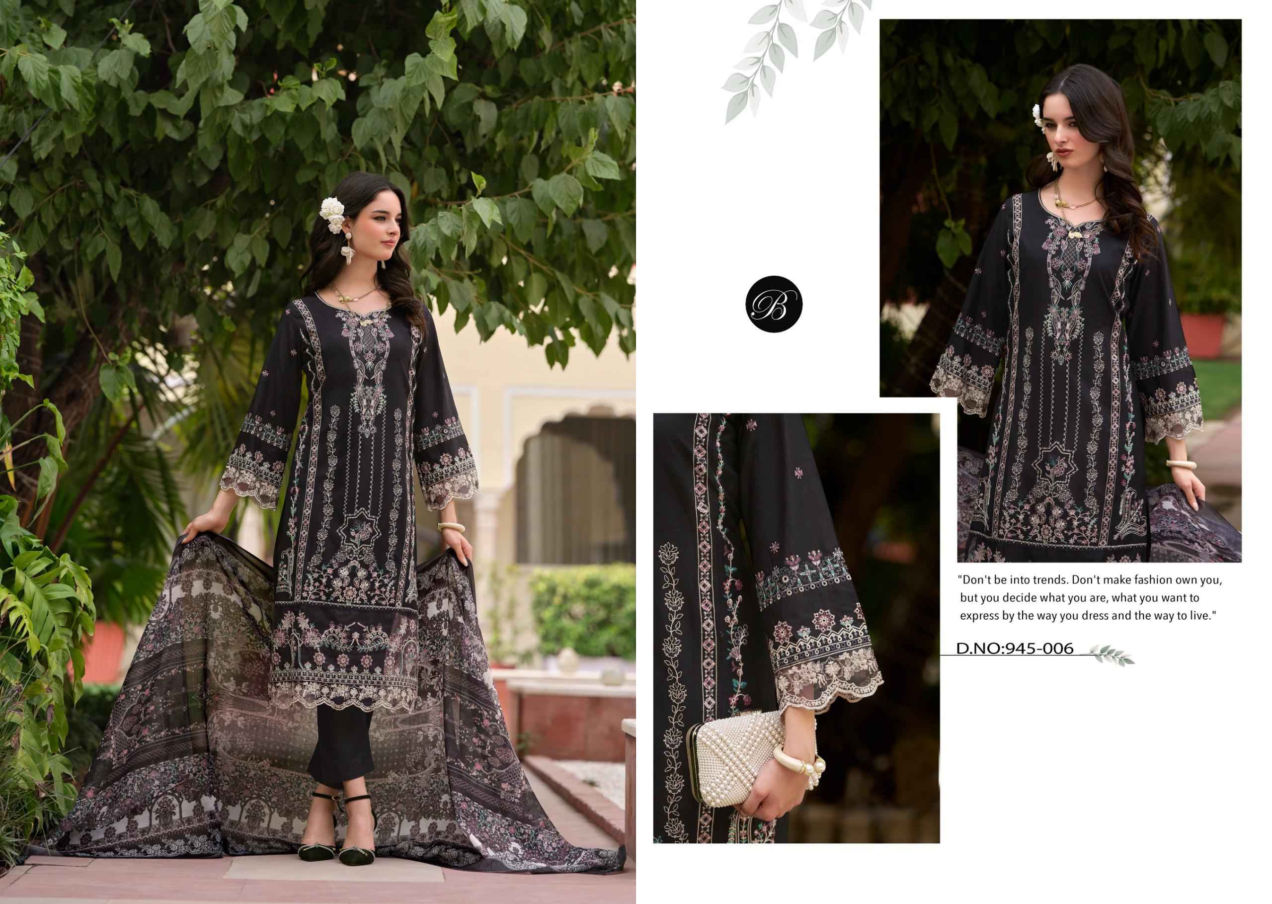 BELLIZA OMBRE VOL 2 PURE COTTON LAWN KARACHI EMBROIDERY WORK DRESS MATERIAL AT WHOLESALE PRICE