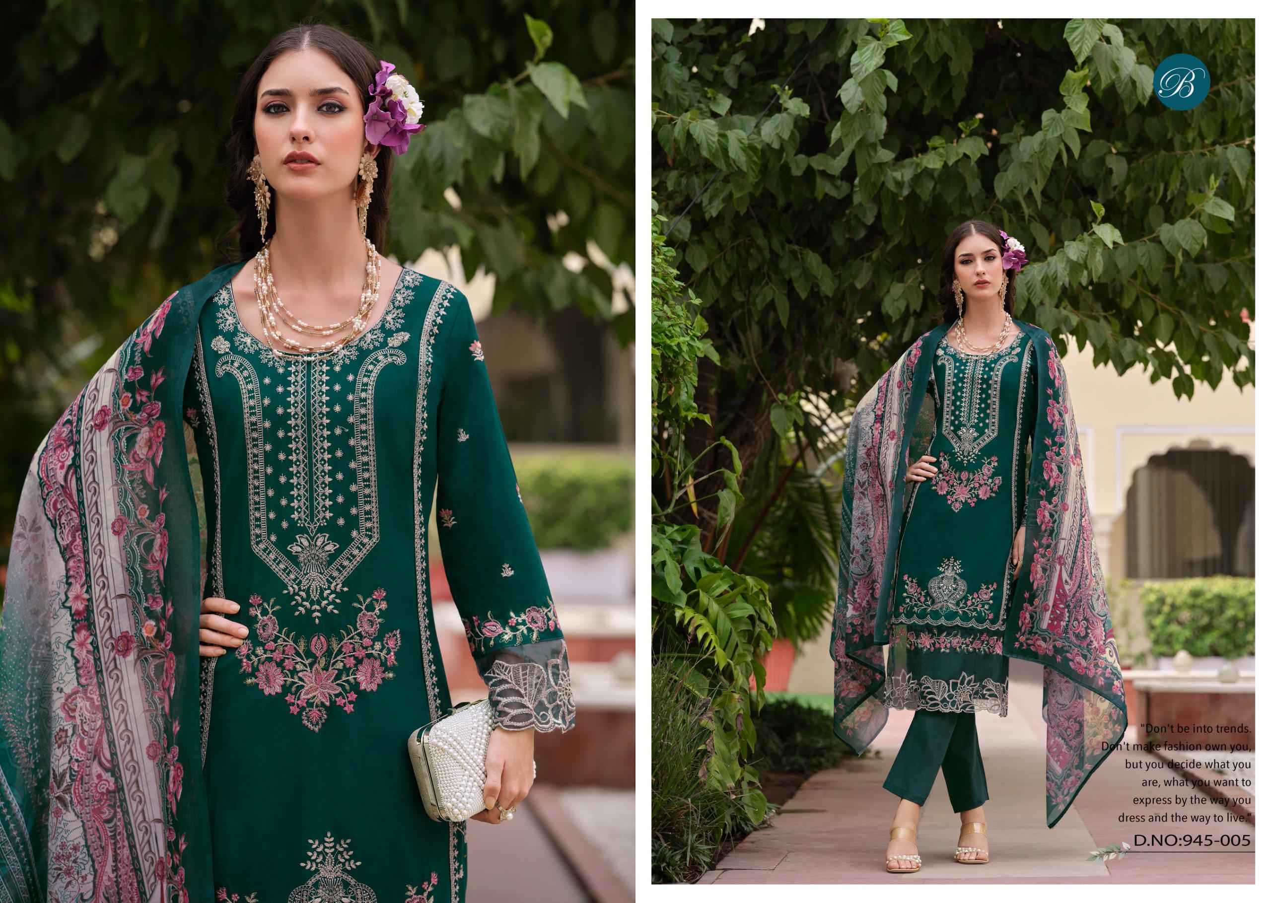 BELLIZA OMBRE VOL 2 PURE COTTON LAWN KARACHI EMBROIDERY WORK DRESS MATERIAL AT WHOLESALE PRICE