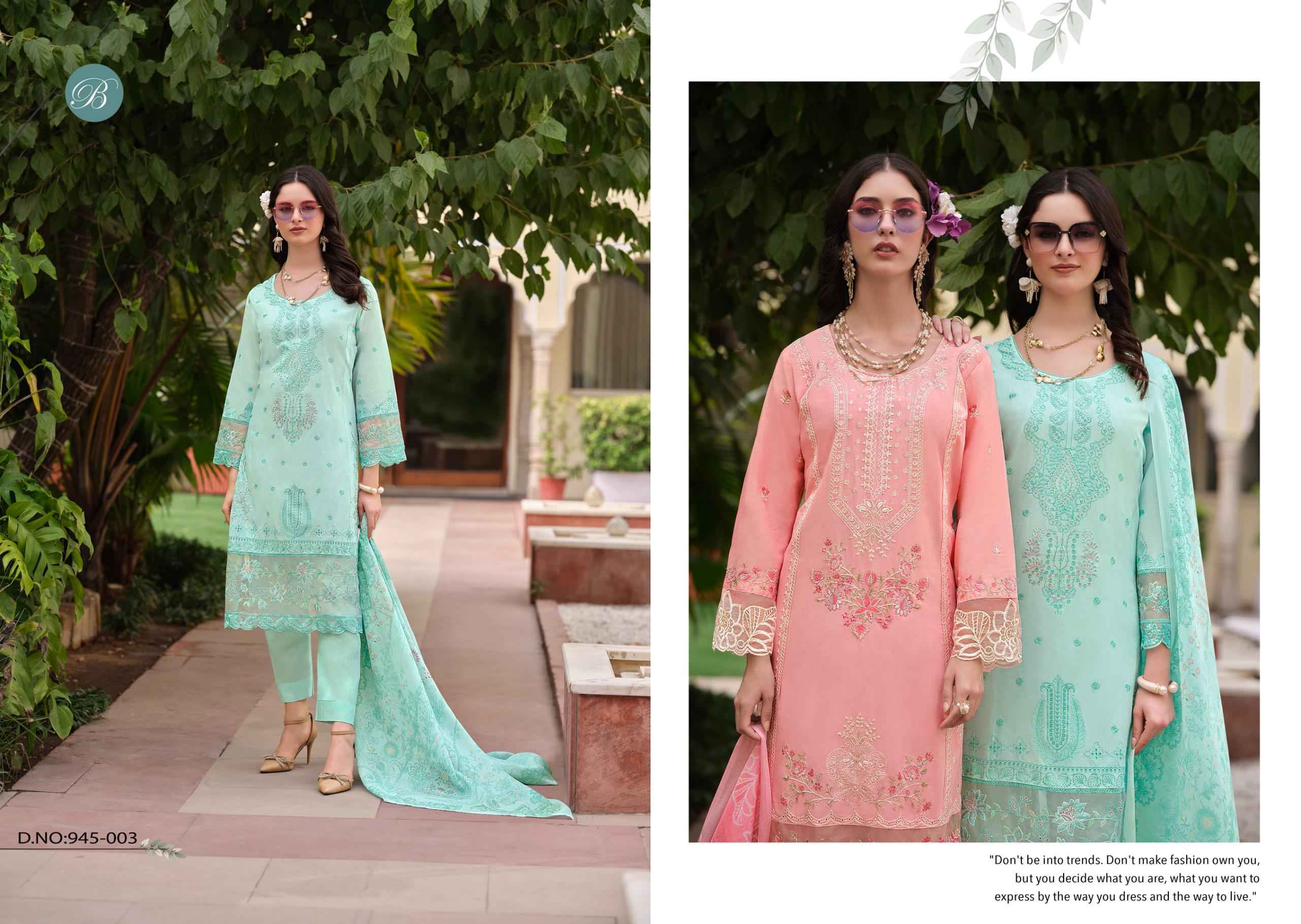 BELLIZA OMBRE VOL 2 PURE COTTON LAWN KARACHI EMBROIDERY WORK DRESS MATERIAL AT WHOLESALE PRICE