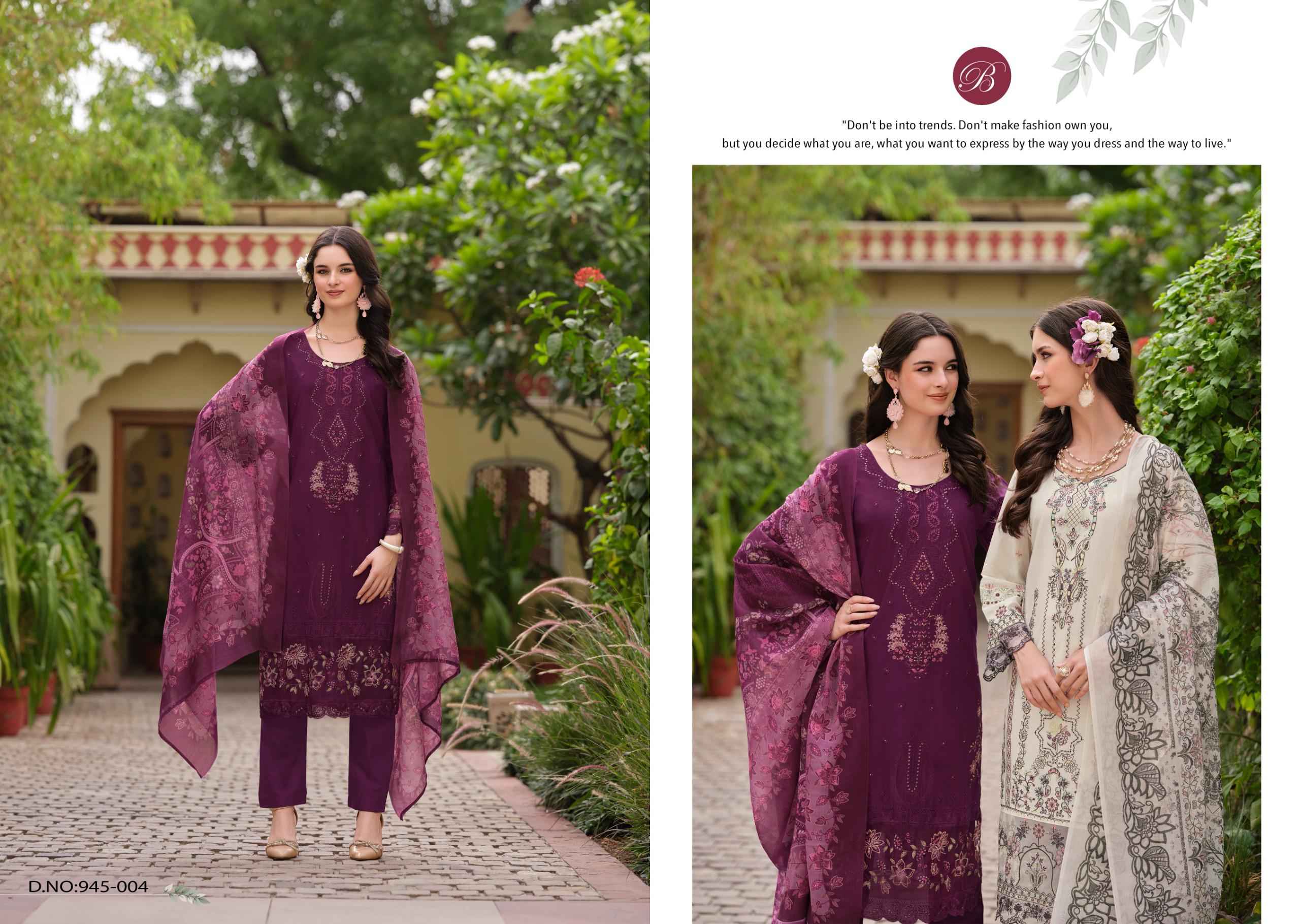 BELLIZA OMBRE VOL 2 PURE COTTON LAWN KARACHI EMBROIDERY WORK DRESS MATERIAL AT WHOLESALE PRICE