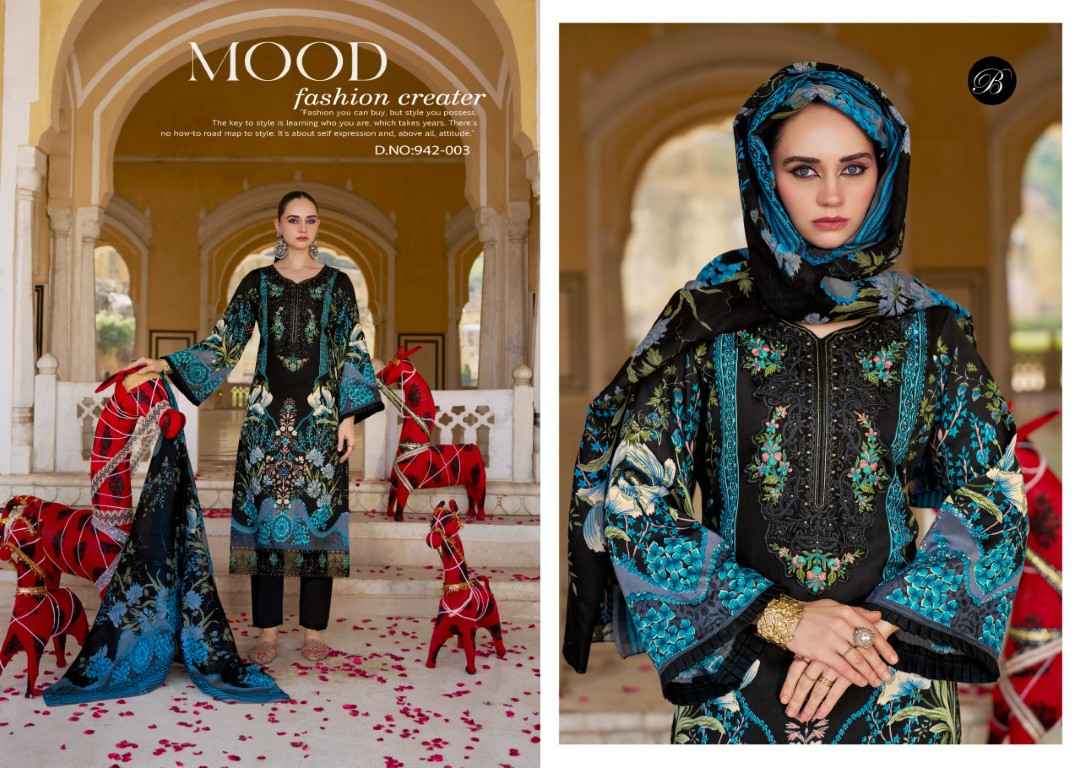 BELLIZA SHAHIBA JAM COTTON EMBROIDERY WORK DRESS MATERIAL AT WHOLESALE PRICE