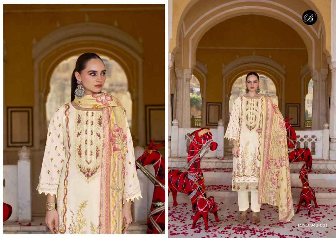 BELLIZA SHAHIBA JAM COTTON EMBROIDERY WORK DRESS MATERIAL AT WHOLESALE PRICE