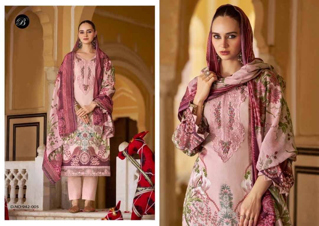 BELLIZA SHAHIBA JAM COTTON EMBROIDERY WORK DRESS MATERIAL AT WHOLESALE PRICE