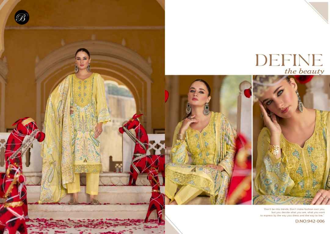 BELLIZA SHAHIBA JAM COTTON EMBROIDERY WORK DRESS MATERIAL AT WHOLESALE PRICE