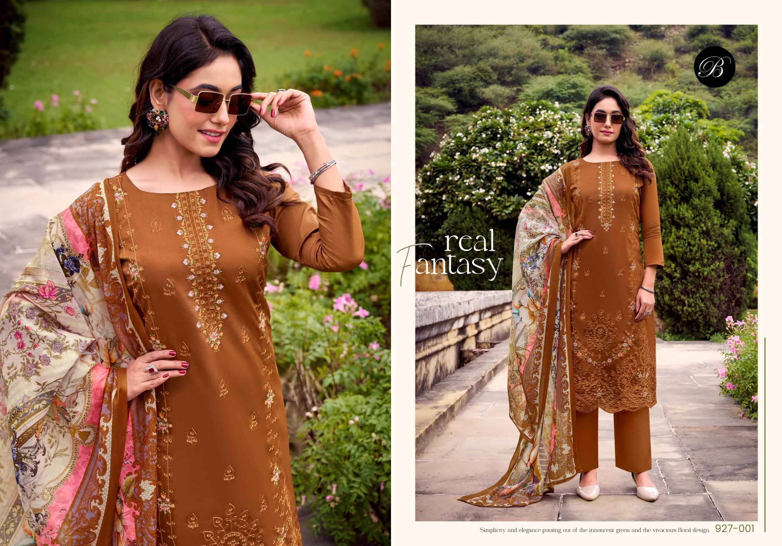 BELLIZA ZARQASH VOL-14 PURE HEAVY JAM COTTON DRESS MATERIAL AT WHOLESALE PRICE