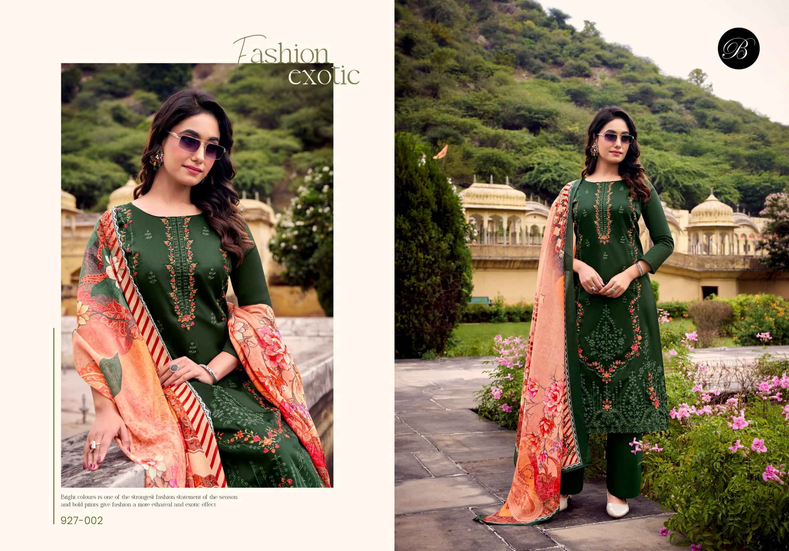 BELLIZA ZARQASH VOL-14 PURE HEAVY JAM COTTON DRESS MATERIAL AT WHOLESALE PRICE