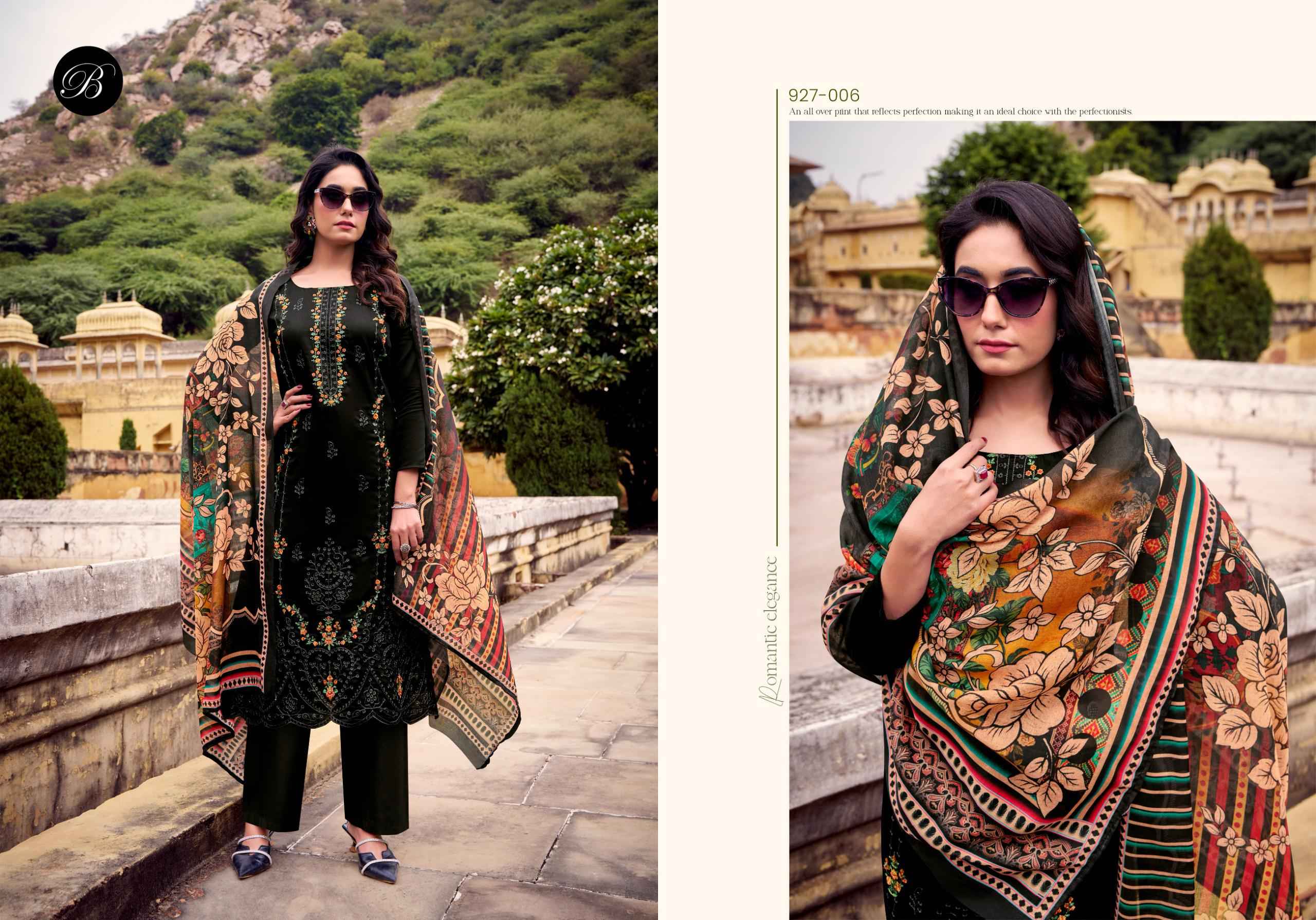 BELLIZA ZARQASH VOL-14 PURE HEAVY JAM COTTON DRESS MATERIAL AT WHOLESALE PRICE