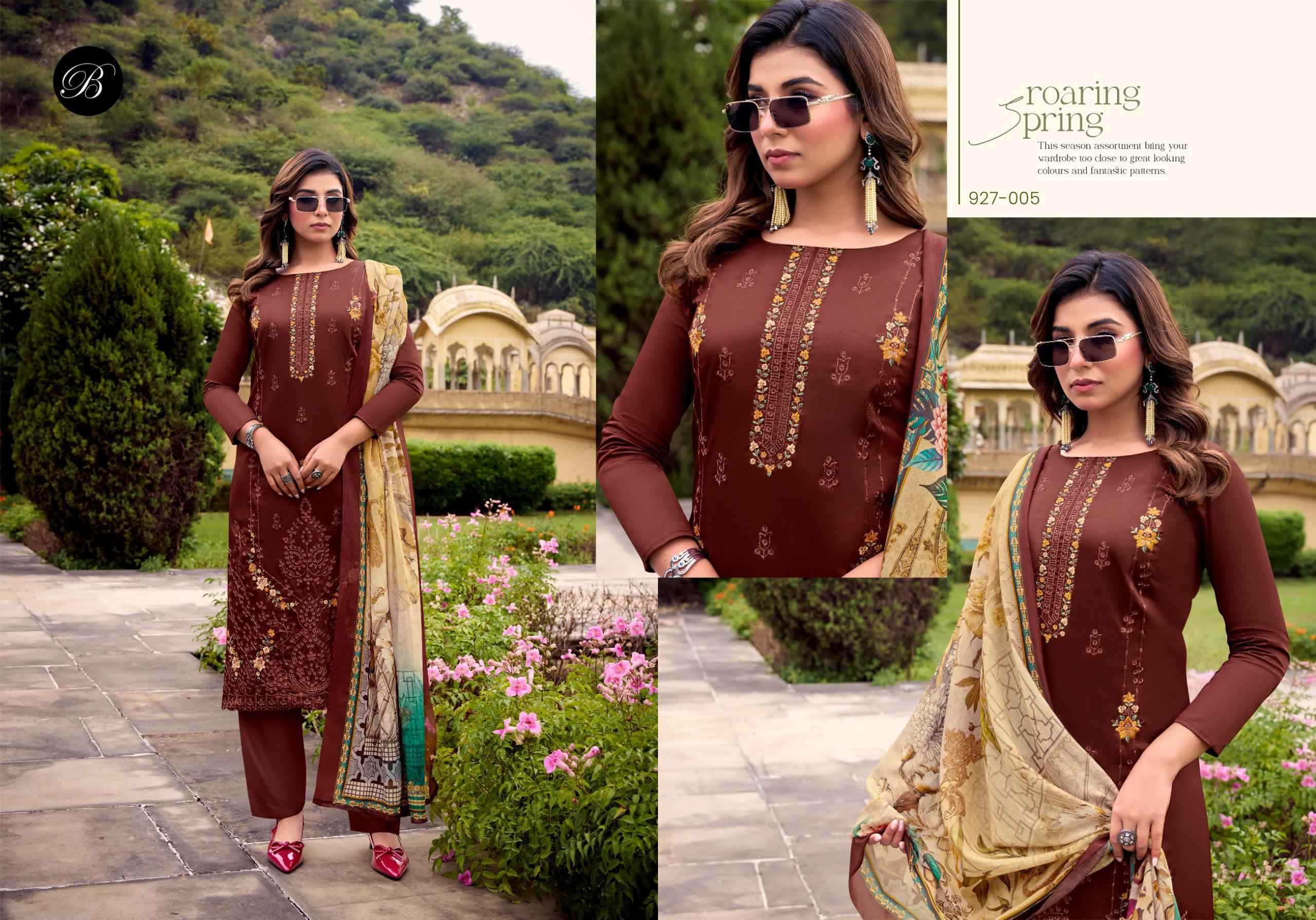 BELLIZA ZARQASH VOL-14 PURE HEAVY JAM COTTON DRESS MATERIAL AT WHOLESALE PRICE