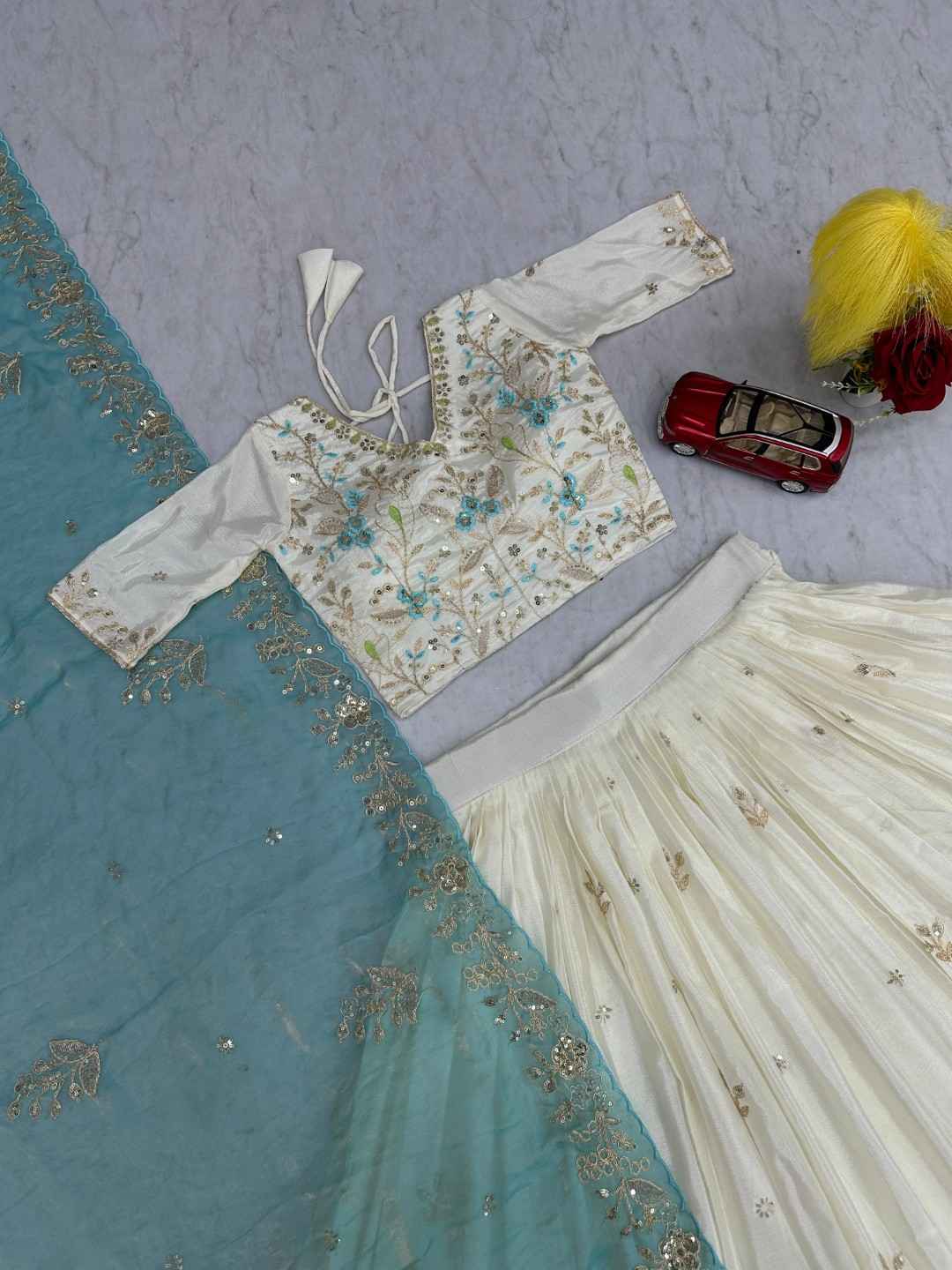 CHINON EMBROIDERY THREAD AND SEQUENCE WORK LEHENGA CHOLI CODE 302 AT WHOLESALE PRICE