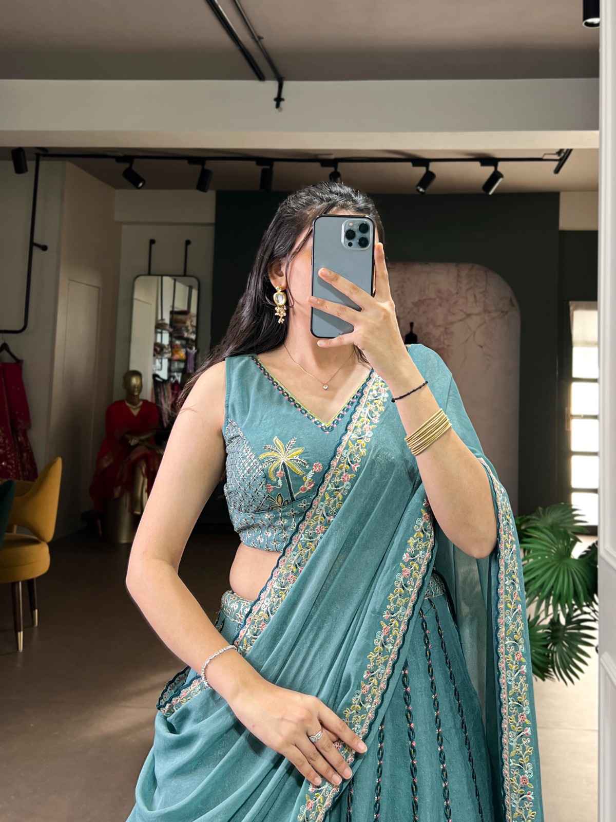 CHOCOLATE CRUSH SEQUENCE AND THREAD EMBROIDERY WORK LEHENGA CHOLI AT WHOLESALE PRICE 