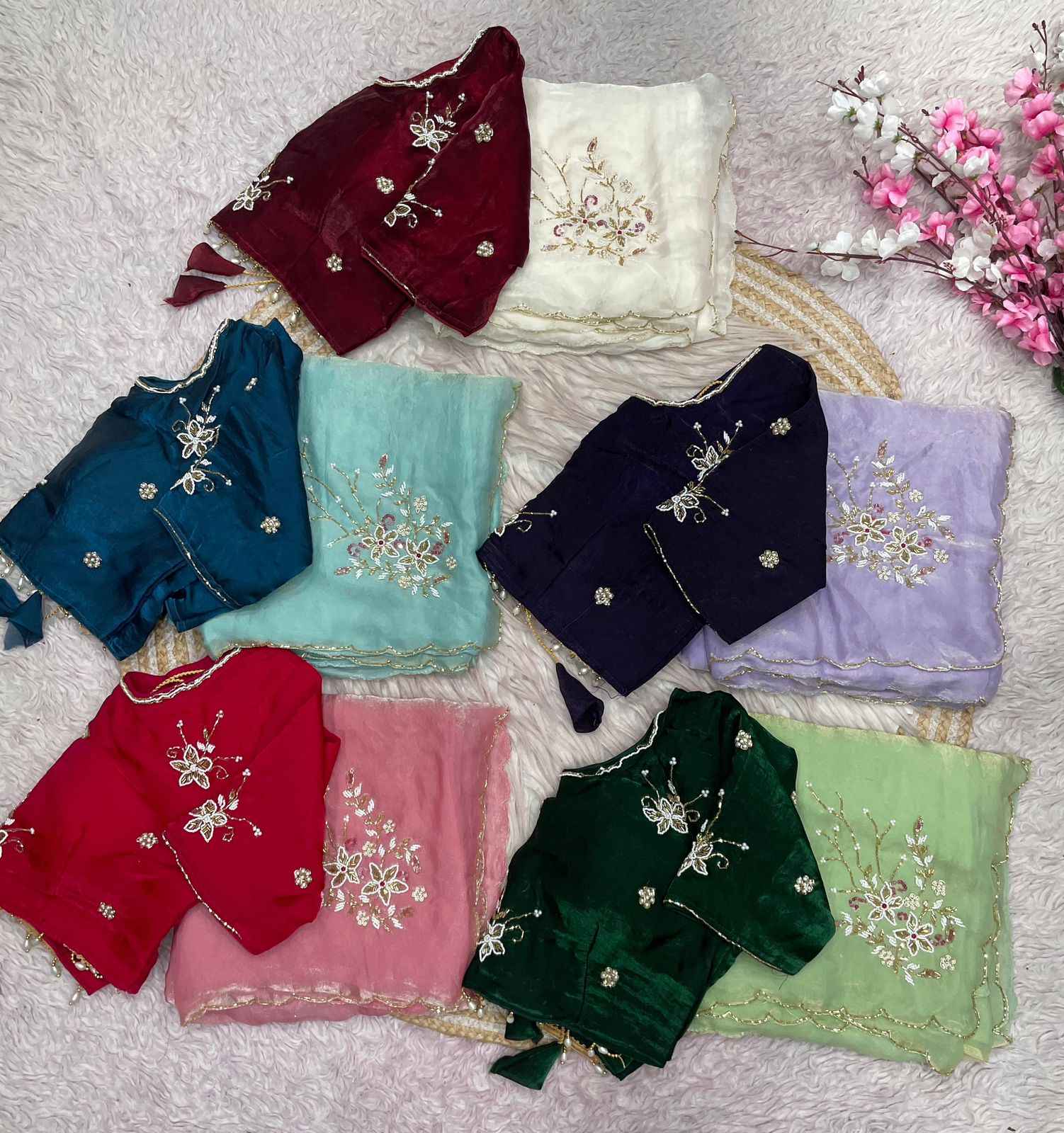 FANDY SATTIN KHATLI CUT DANA HANDWORK SAREE AT WHOLESALE PRICE