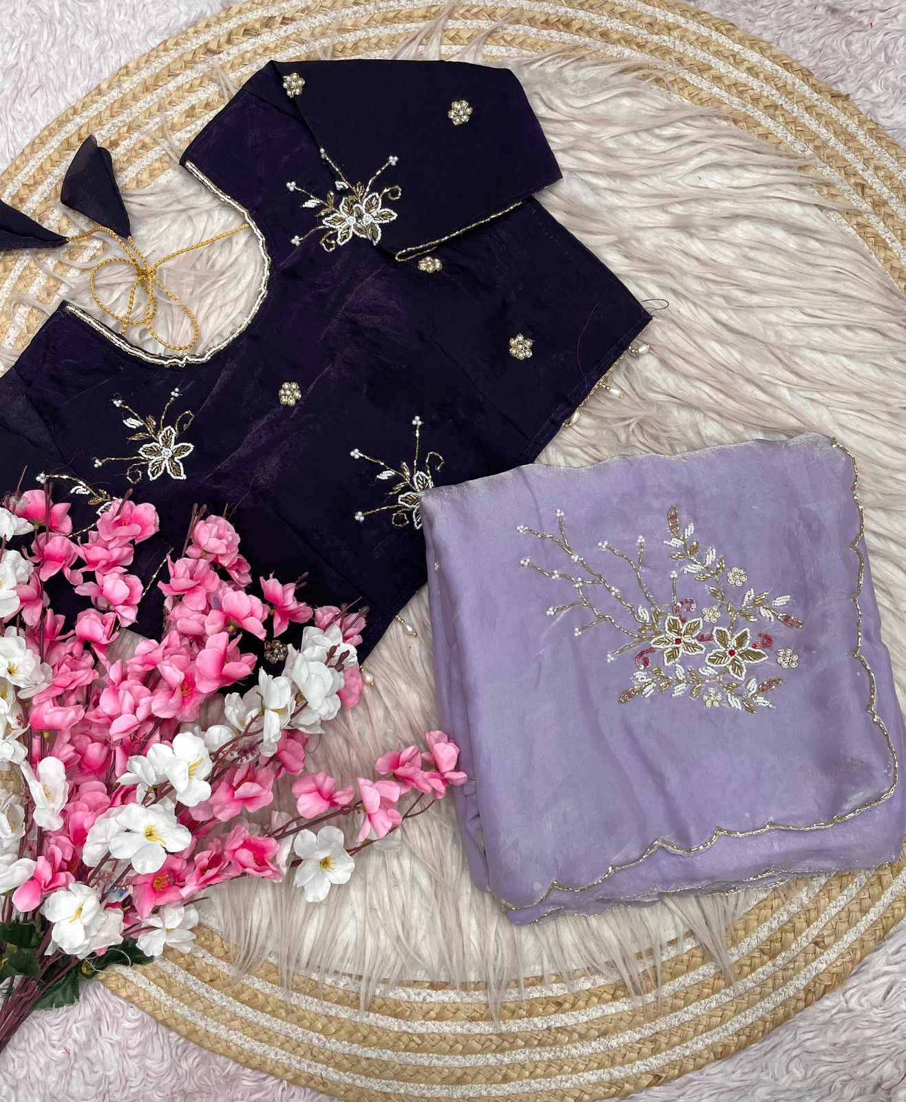 FANDY SATTIN KHATLI CUT DANA HANDWORK SAREE AT WHOLESALE PRICE