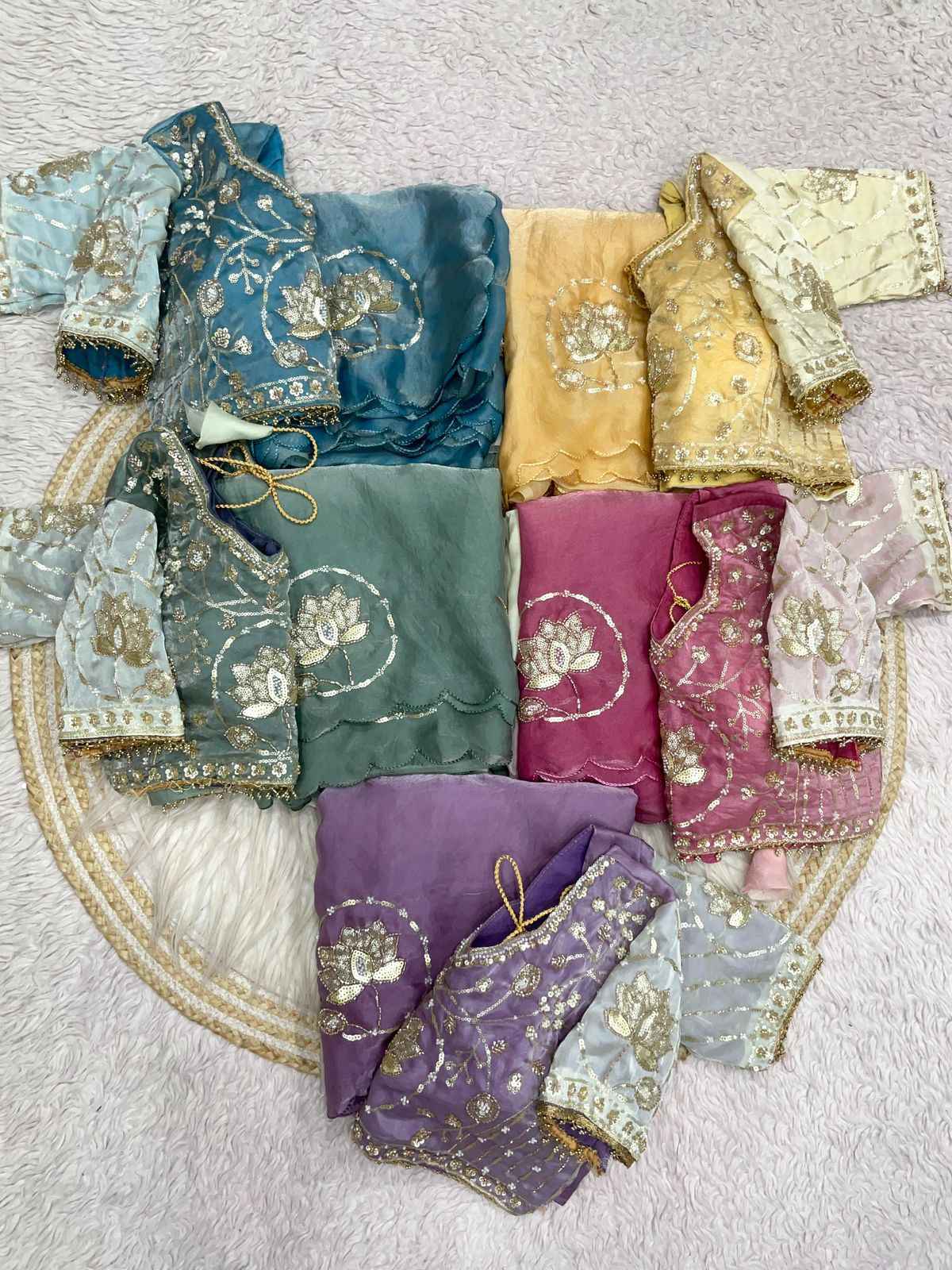FANDY SATTIN PAIDING KHATLI  BEEDS WORK SAREE AT WHOLESALE PRICE