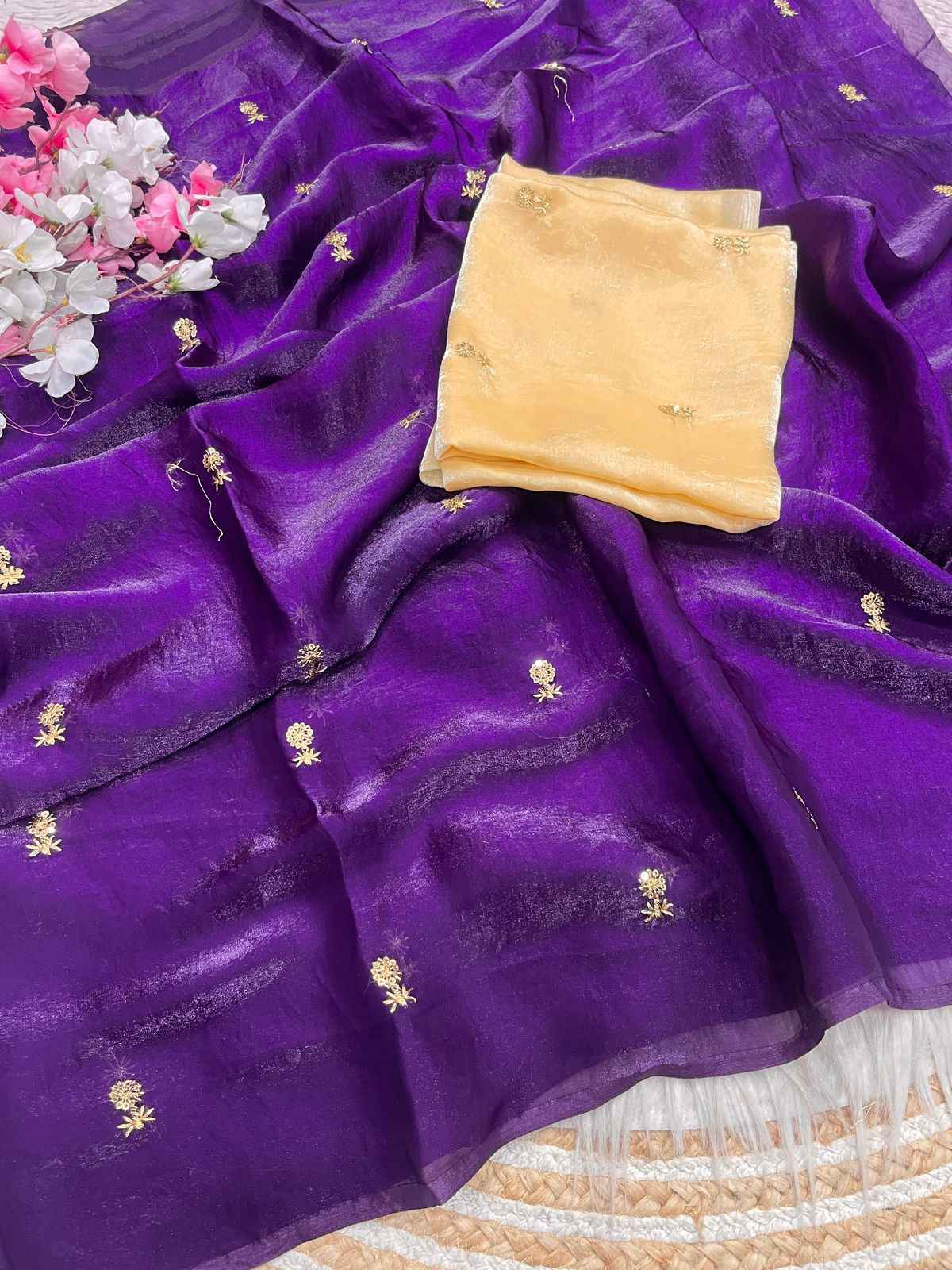  FANDY SATTIN SEQUENCE BUTTI WORK SAREE AT WHOLESALE PRICE  