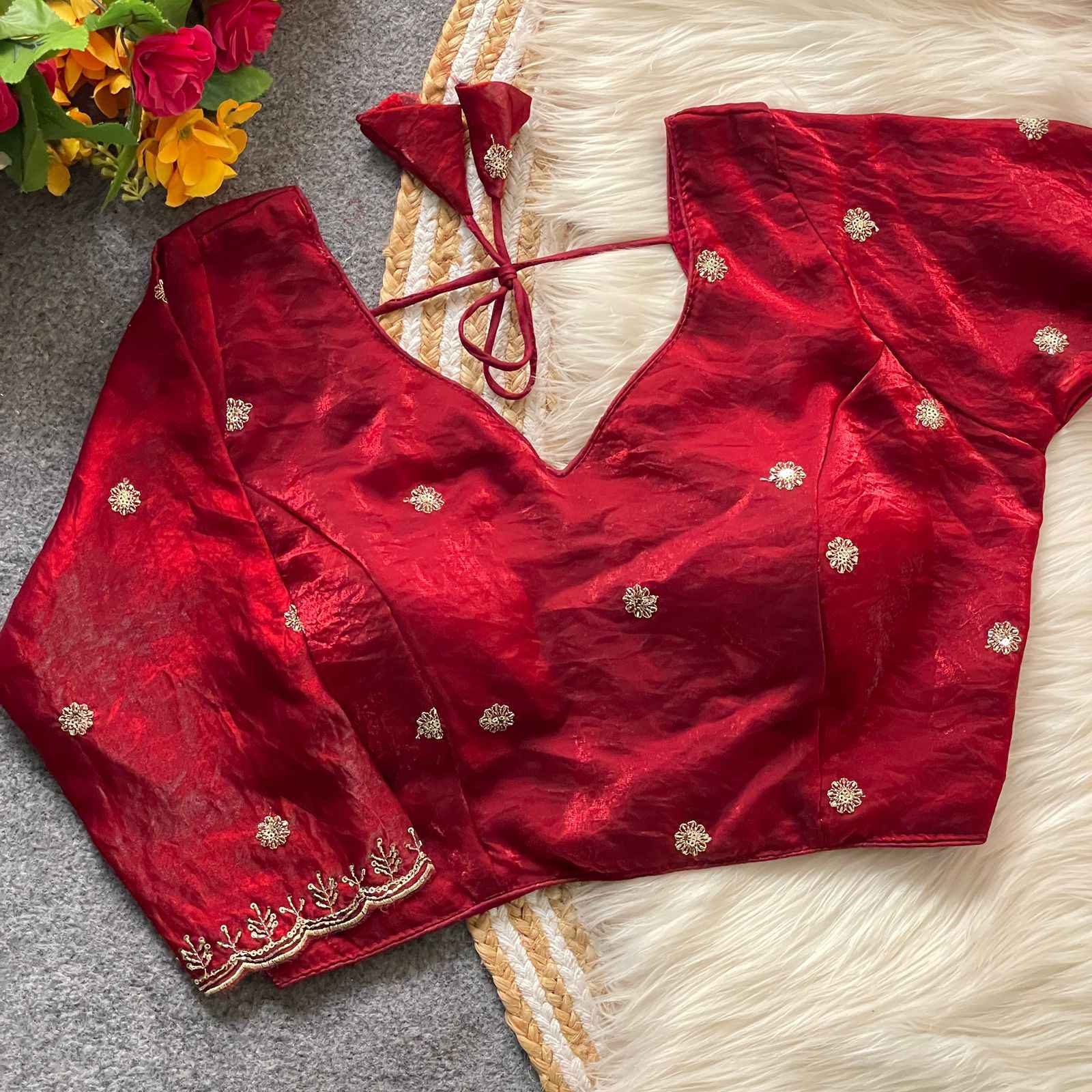 HEAVY PURE FENDY SILK BEADS HANDWORK BRIDAL BLOUSE AT WHOLESALE PRICE  