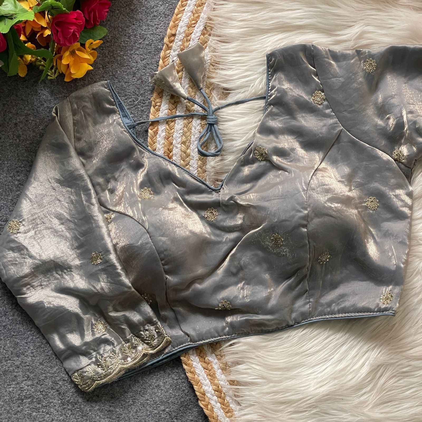 HEAVY PURE FENDY SILK BEADS HANDWORK BRIDAL BLOUSE AT WHOLESALE PRICE  