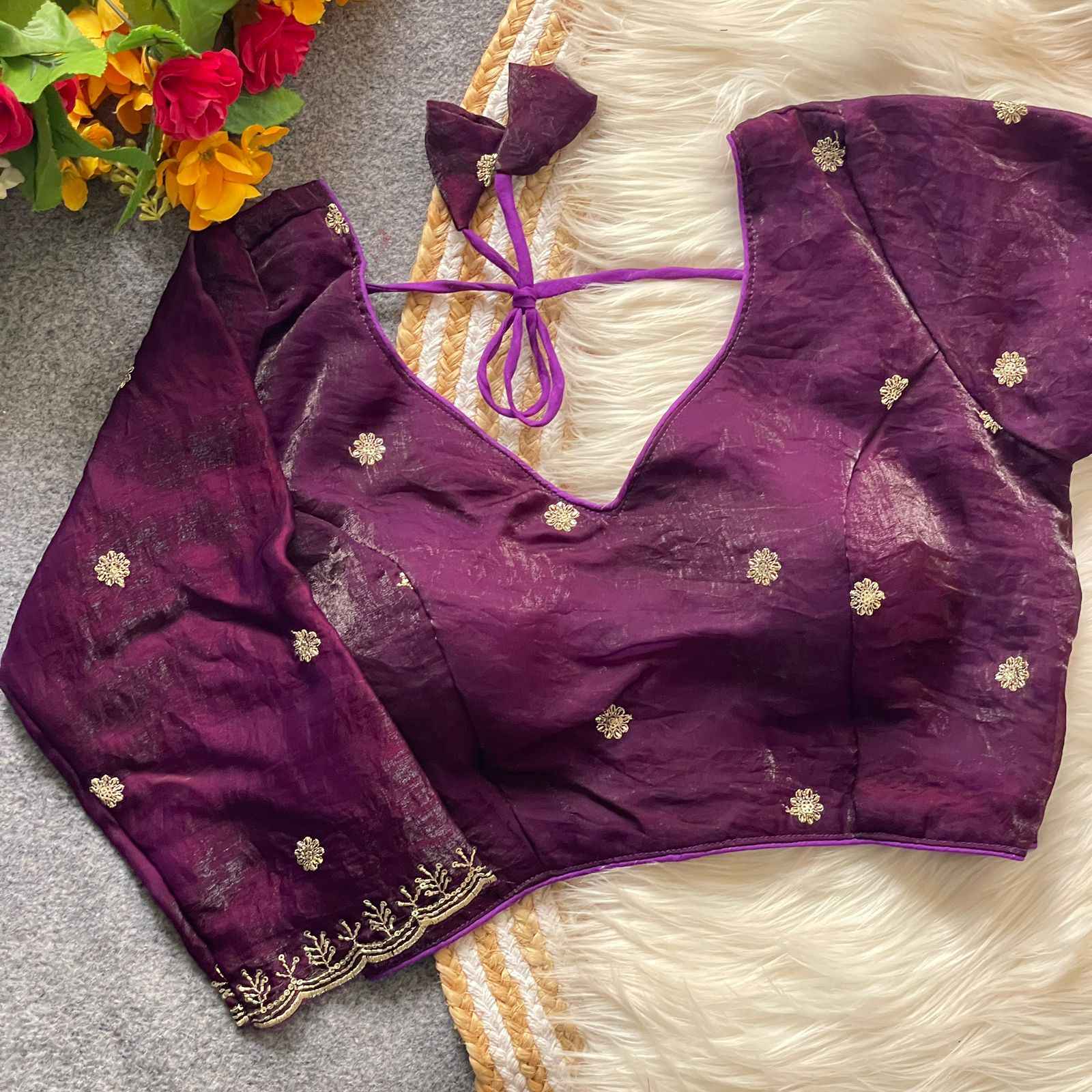HEAVY PURE FENDY SILK BEADS HANDWORK BRIDAL BLOUSE AT WHOLESALE PRICE  