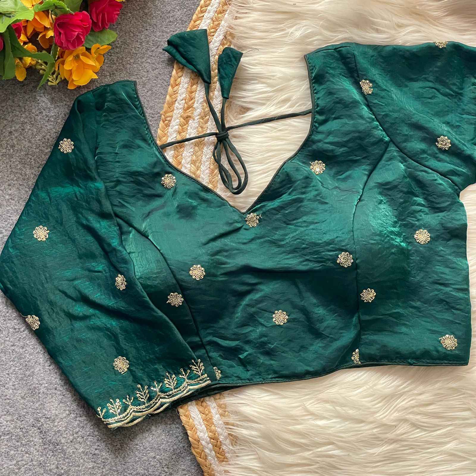 HEAVY PURE FENDY SILK BEADS HANDWORK BRIDAL BLOUSE AT WHOLESALE PRICE  