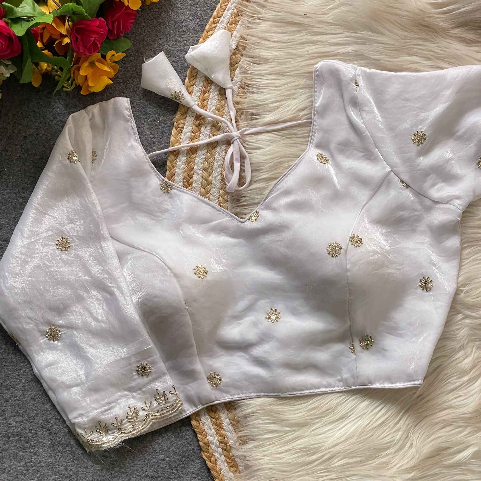 HEAVY PURE FENDY SILK BEADS HANDWORK BRIDAL BLOUSE AT WHOLESALE PRICE  